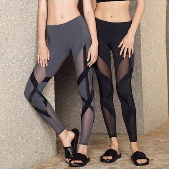 ALO All Black High Waisted Bandage Leggings - Picture 3 of 5